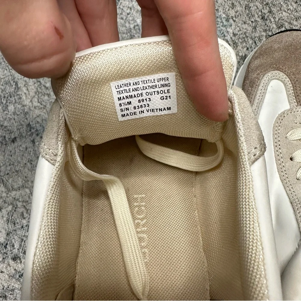 Tory Burch Cream and Light Gray Chunky Platform Sneakers